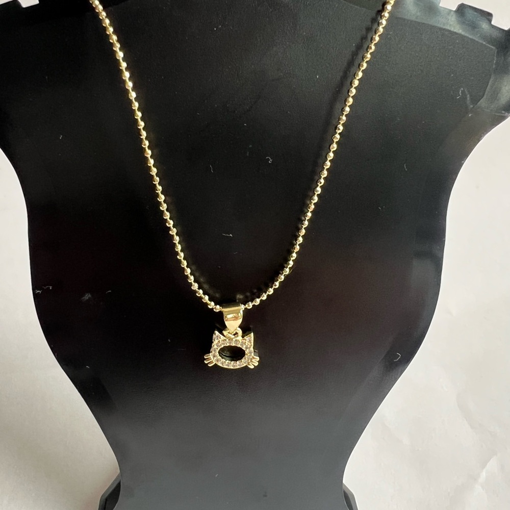 14k Gold Plated Cat Pendant Necklace